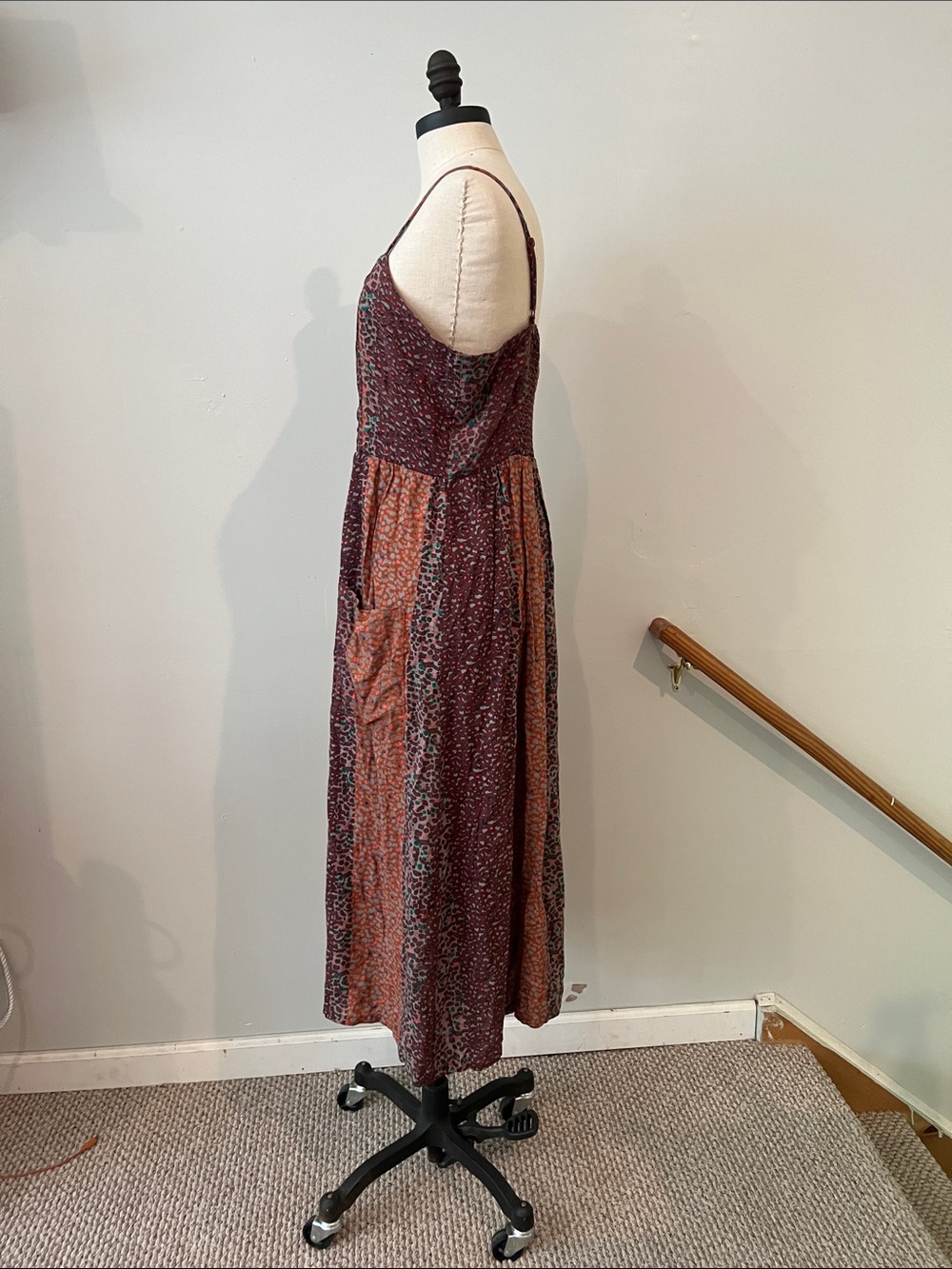 Angie colorful sundress midi button front L - Picture 9 of 9